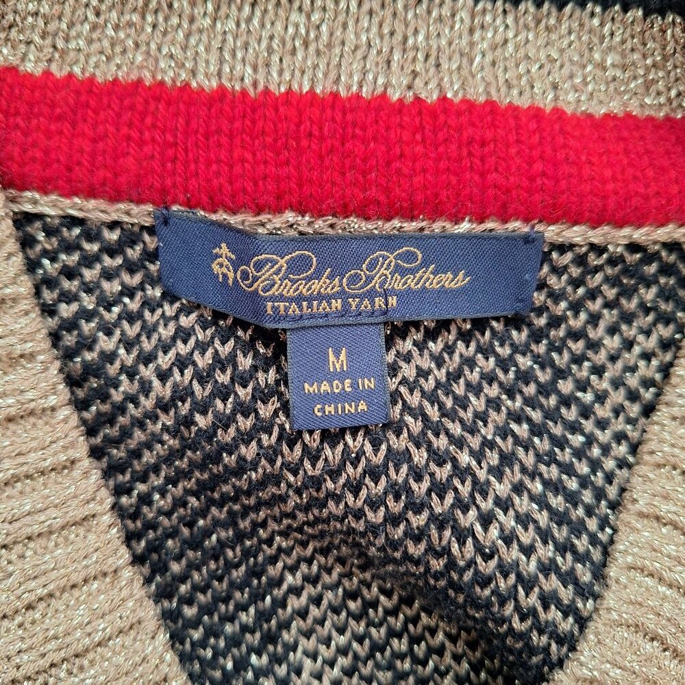 Brooks Brothers Year of the Tiger Sparkling Italian Yarn V-Neck Sweater - Picture 4 of 8